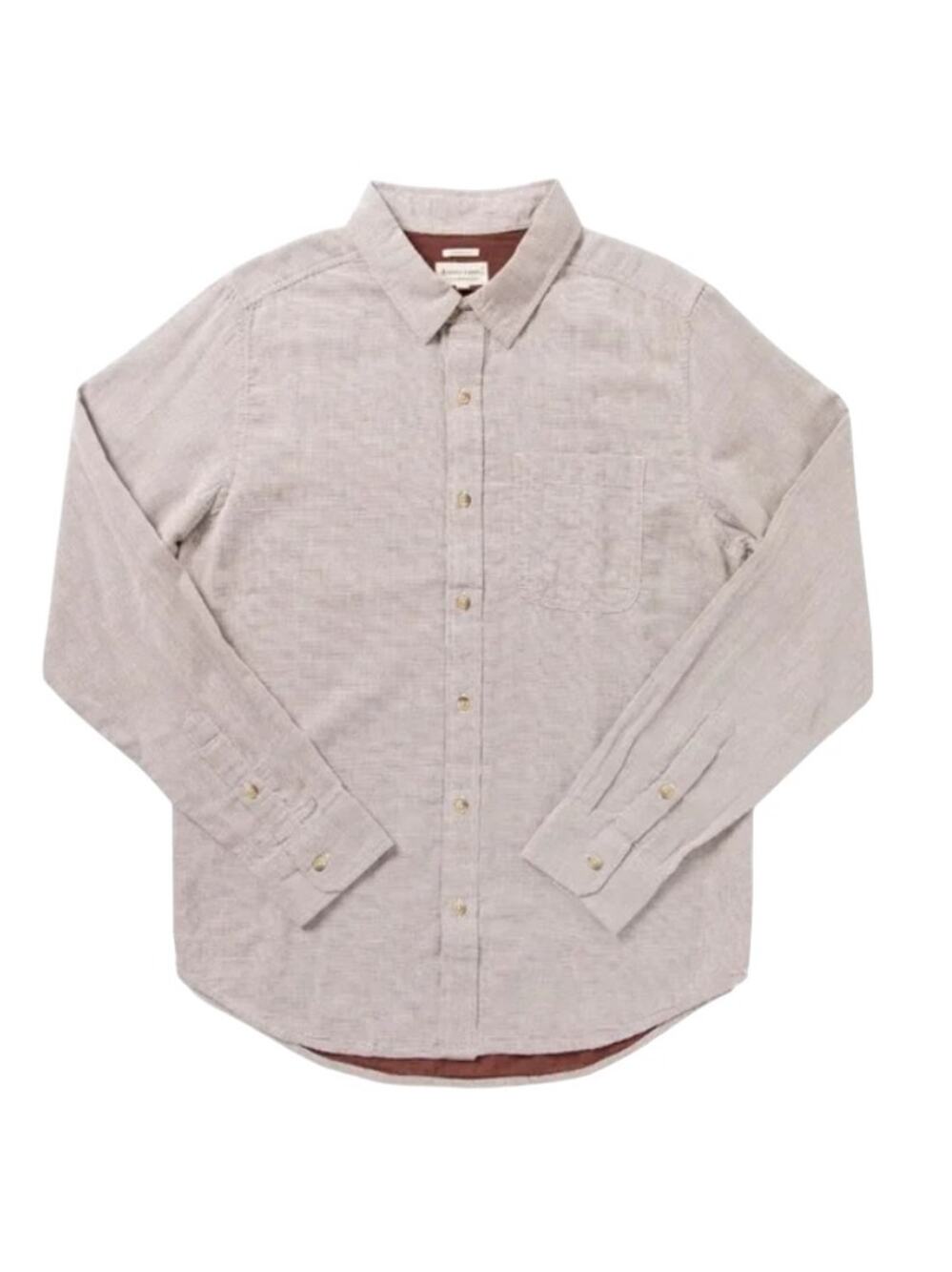 Bridge & Burn The Burgundy Striped Doublecloth Jude Organic Cotton Shirt